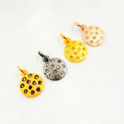 DC014. Diamond Sterling Silver Round Charm